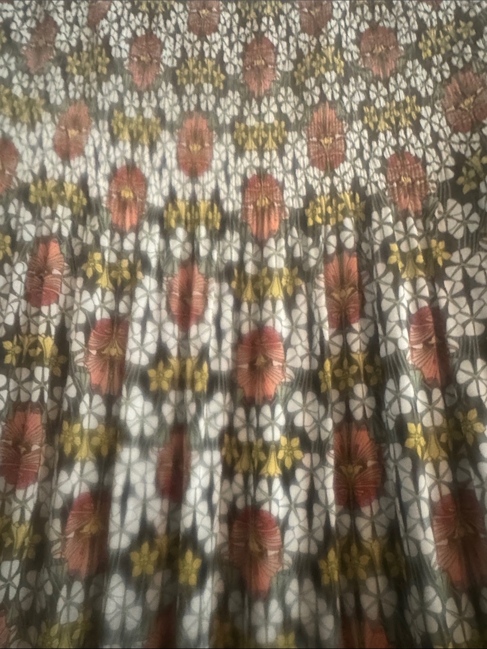 Max Stufio Floral Smocked Waist A-Line Skirt - Black Multicolor - Picture 3 of 7